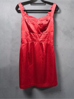 Romy Red Satin Mini Dress with Sweetheart Bodice